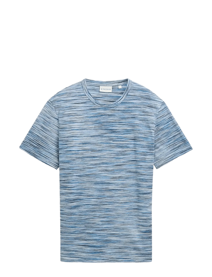 Tom Tailor - multicolored t-shirt - kurzärmelig - blue white spacedye pique - 1