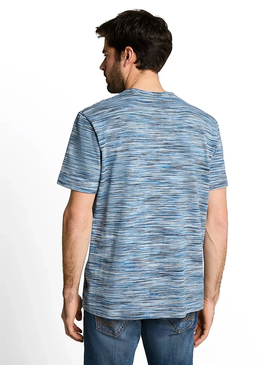 Tom Tailor - multicolored t-shirt - kurzärmelig - blue white spacedye pique - 2