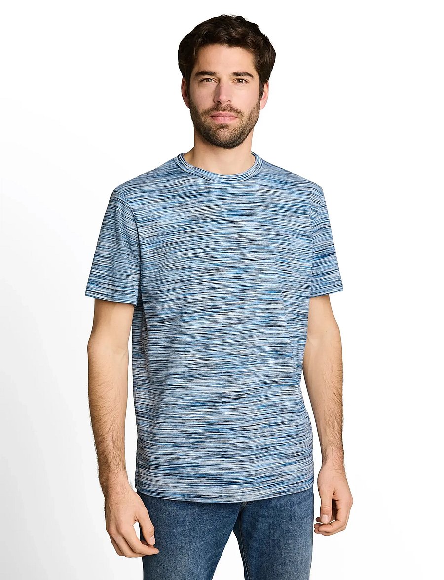 Tom Tailor - multicolored t-shirt - kurzärmelig - blue white spacedye pique - 3