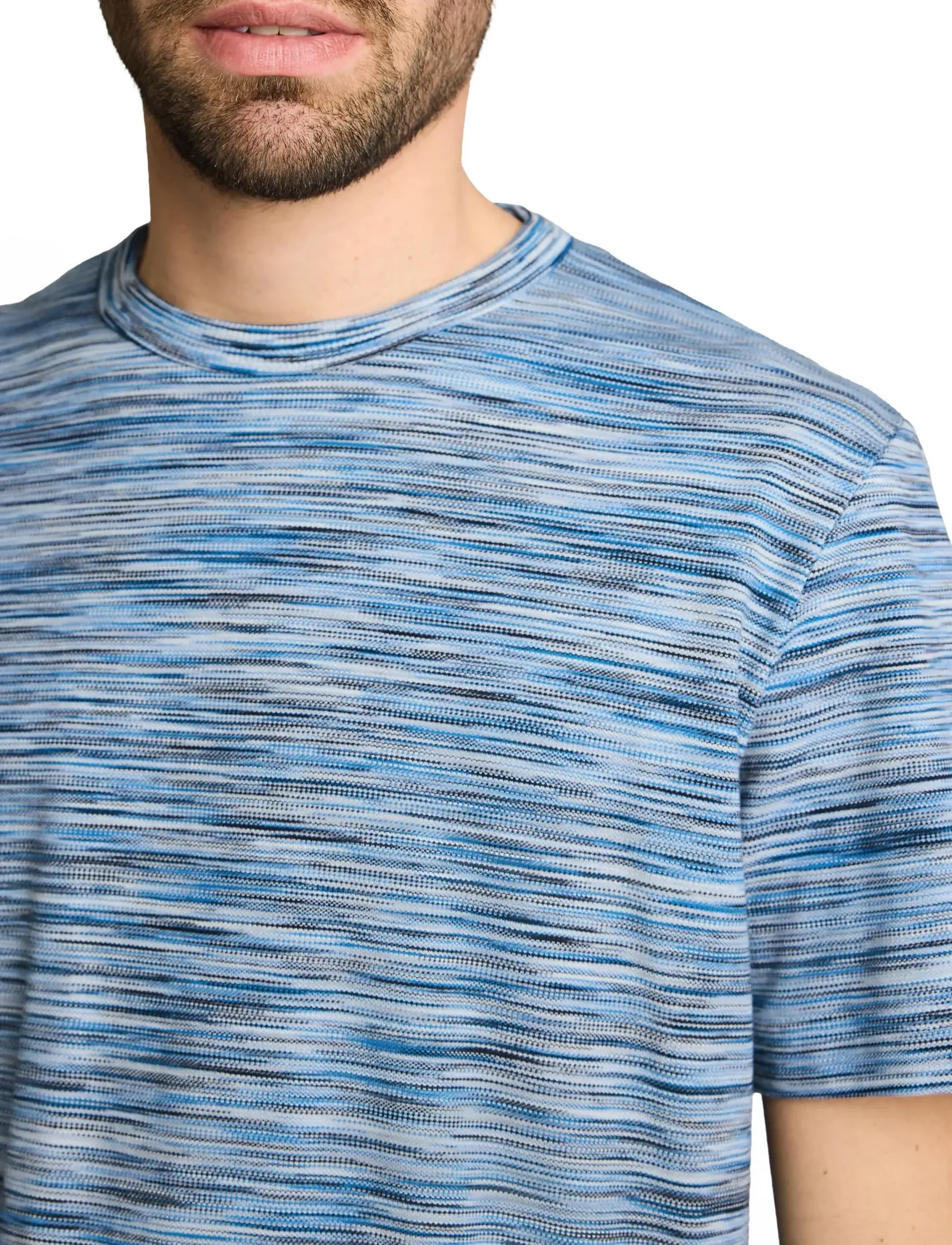 Tom Tailor - multicolored t-shirt - kurzärmelig - blue white spacedye pique - 4