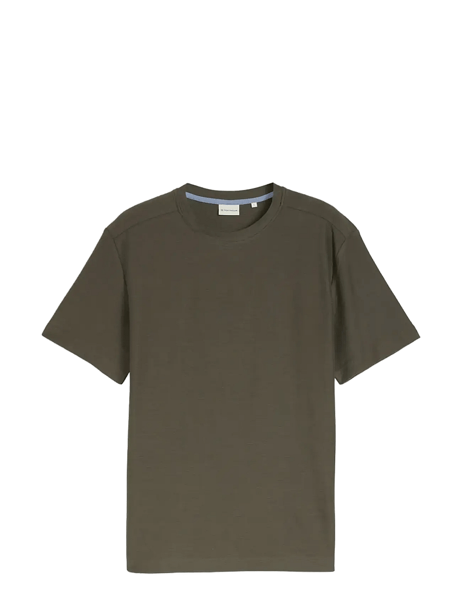 Tom Tailor - structured t-shirt - kortärmade t-shirts - deep leaf green - 1