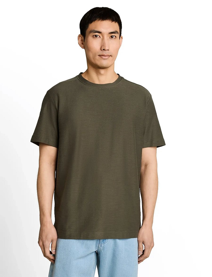Tom Tailor - structured t-shirt - kortärmade t-shirts - deep leaf green - 3