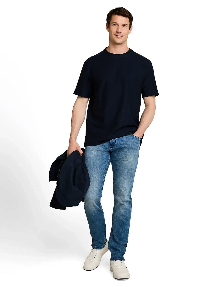 Tom Tailor - structured t-shirt - lühikeste varrukatega t-särgid - sky captain blue - 0