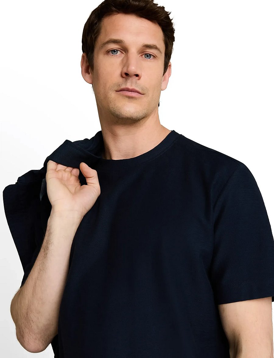 Tom Tailor - structured t-shirt - lühikeste varrukatega t-särgid - sky captain blue - 3