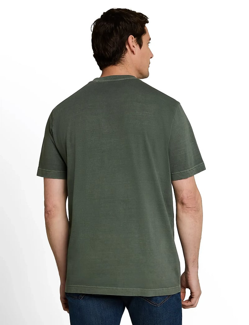 Tom Tailor - printed garment dye serafino - kortærmede t-shirts - deep leaf green - 2