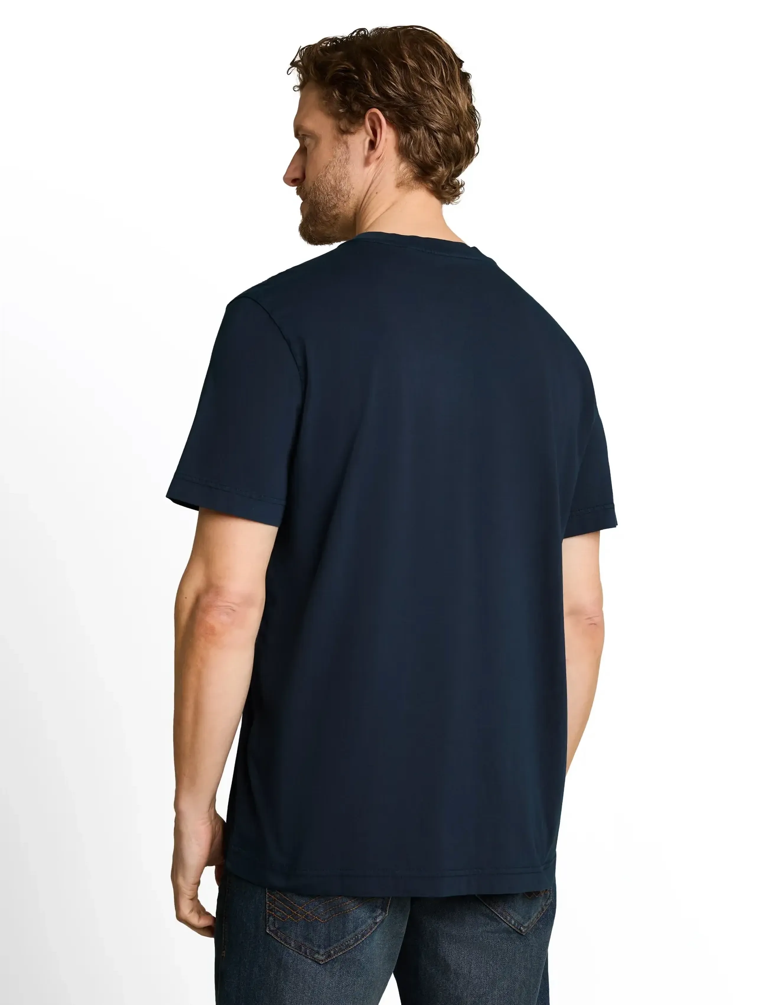 Tom Tailor - printed garment dye serafino - short-sleeved t-shirts - sky captain blue - 2