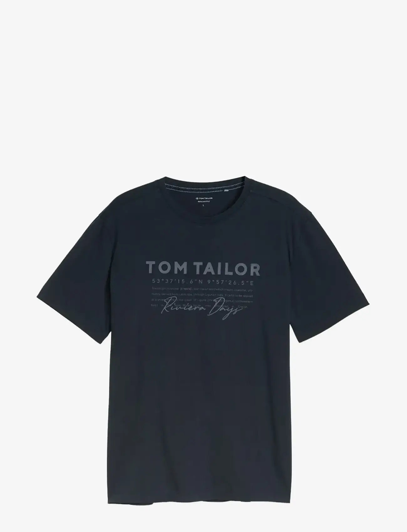 Tom Tailor - printed garment dye t-shirt - kortærmede t-shirts - sky captain blue - 1