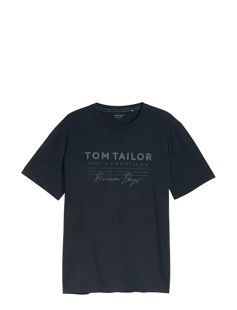 Tom Tailor - printed garment dye t-shirt - kortærmede t-shirts - sky captain blue - 1