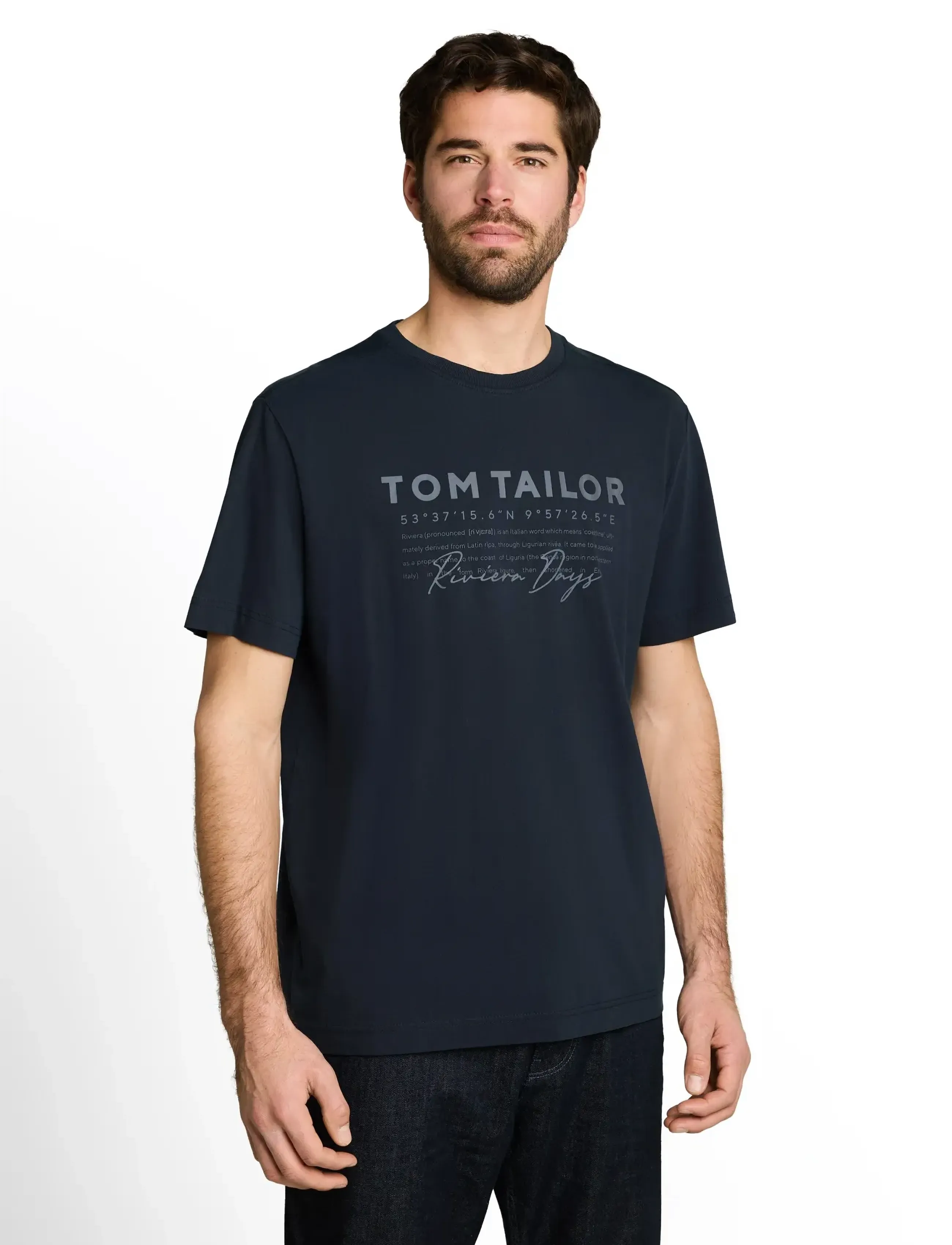 Tom Tailor - printed garment dye t-shirt - kortærmede t-shirts - sky captain blue - 3