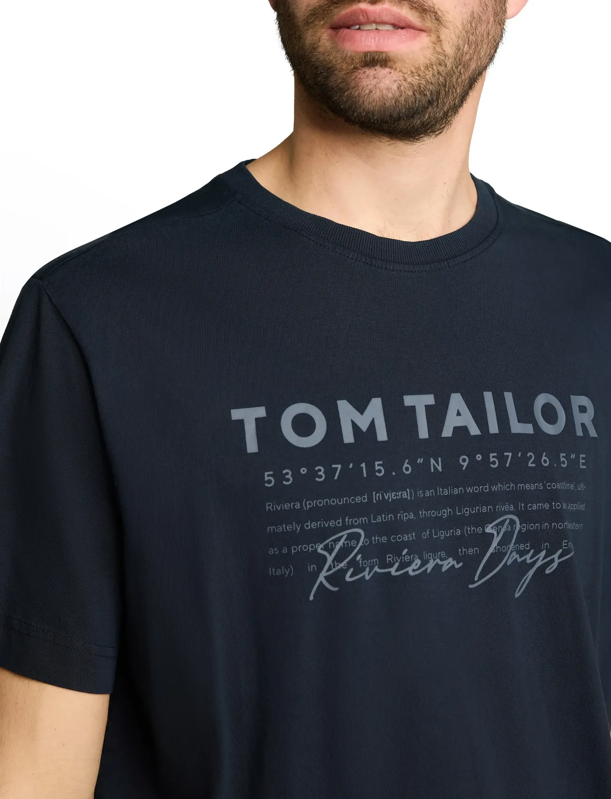 Tom Tailor - printed garment dye t-shirt - kortærmede t-shirts - sky captain blue - 4