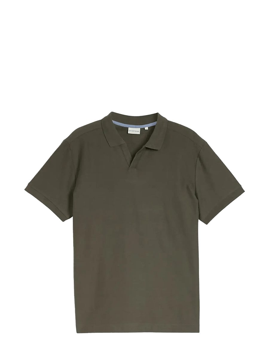 Tom Tailor - structured resort collar polo - short-sleeved polos - deep leaf green - 1
