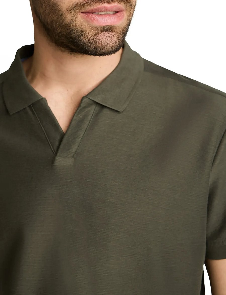 Tom Tailor - structured resort collar polo - short-sleeved polos - deep leaf green - 4