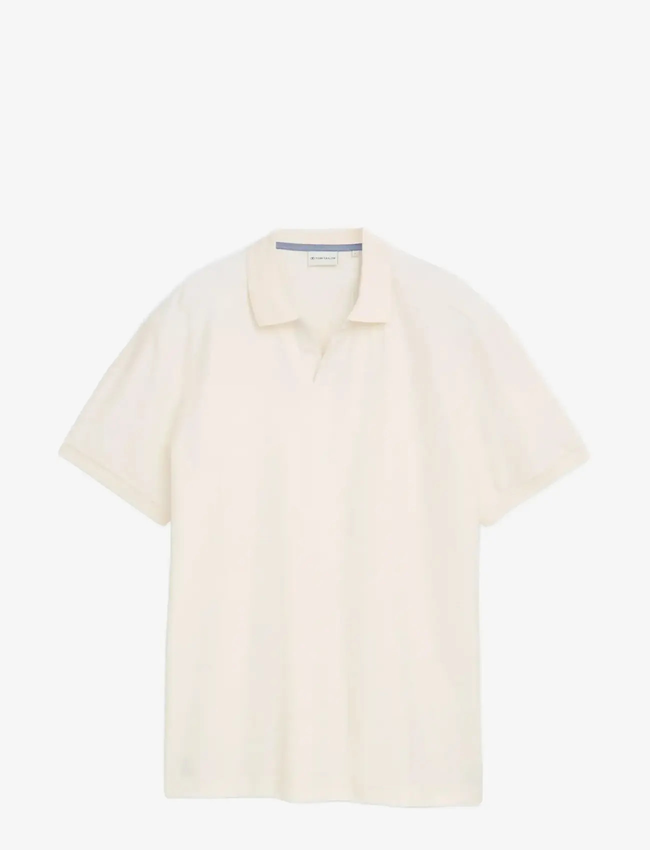Tom Tailor - structured resort collar polo - de laveste prisene - gardenia white - 0