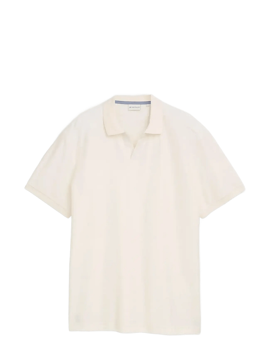 Tom Tailor - structured resort collar polo - kortærmede poloer - gardenia white - 1