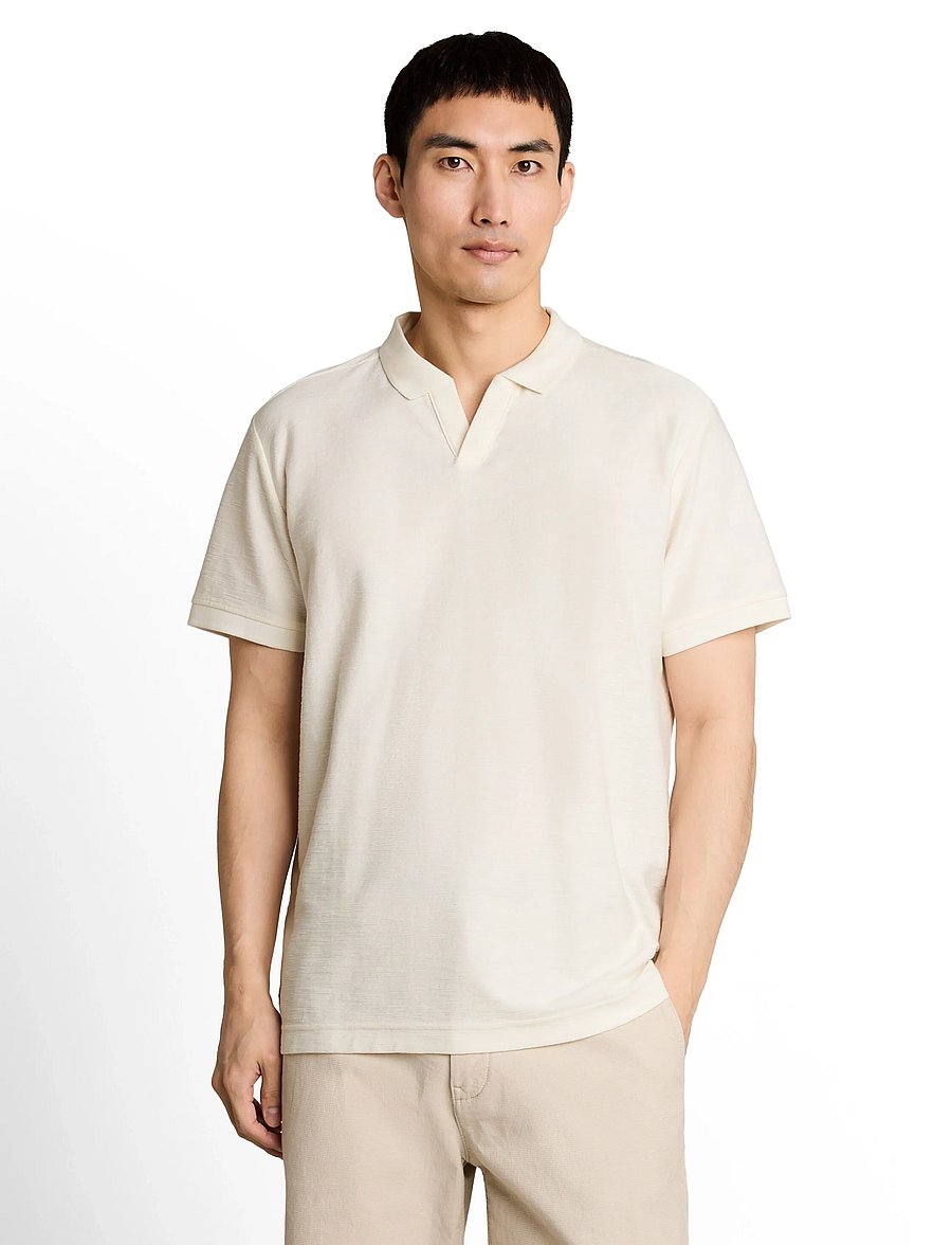 Tom Tailor - structured resort collar polo - kortærmede poloer - gardenia white - 4