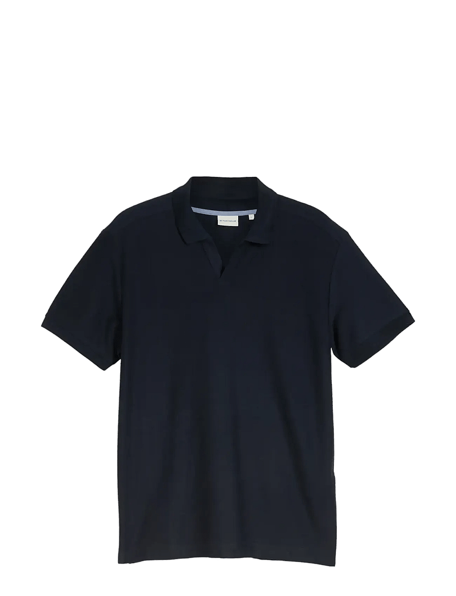 Tom Tailor - structured resort collar polo - short-sleeved polos - sky captain blue - 1
