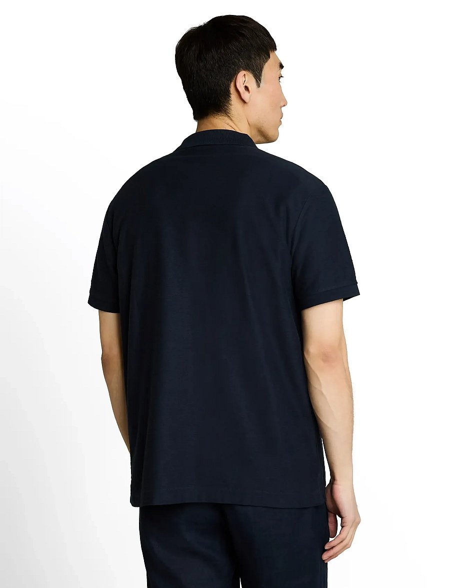 Tom Tailor - structured resort collar polo - short-sleeved polos - sky captain blue - 2