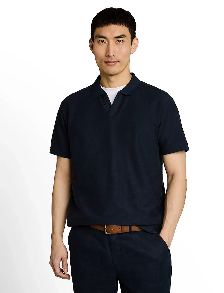 Tom Tailor - structured resort collar polo - short-sleeved polos - sky captain blue - 3