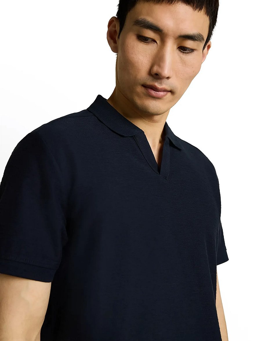 Tom Tailor - structured resort collar polo - short-sleeved polos - sky captain blue - 4