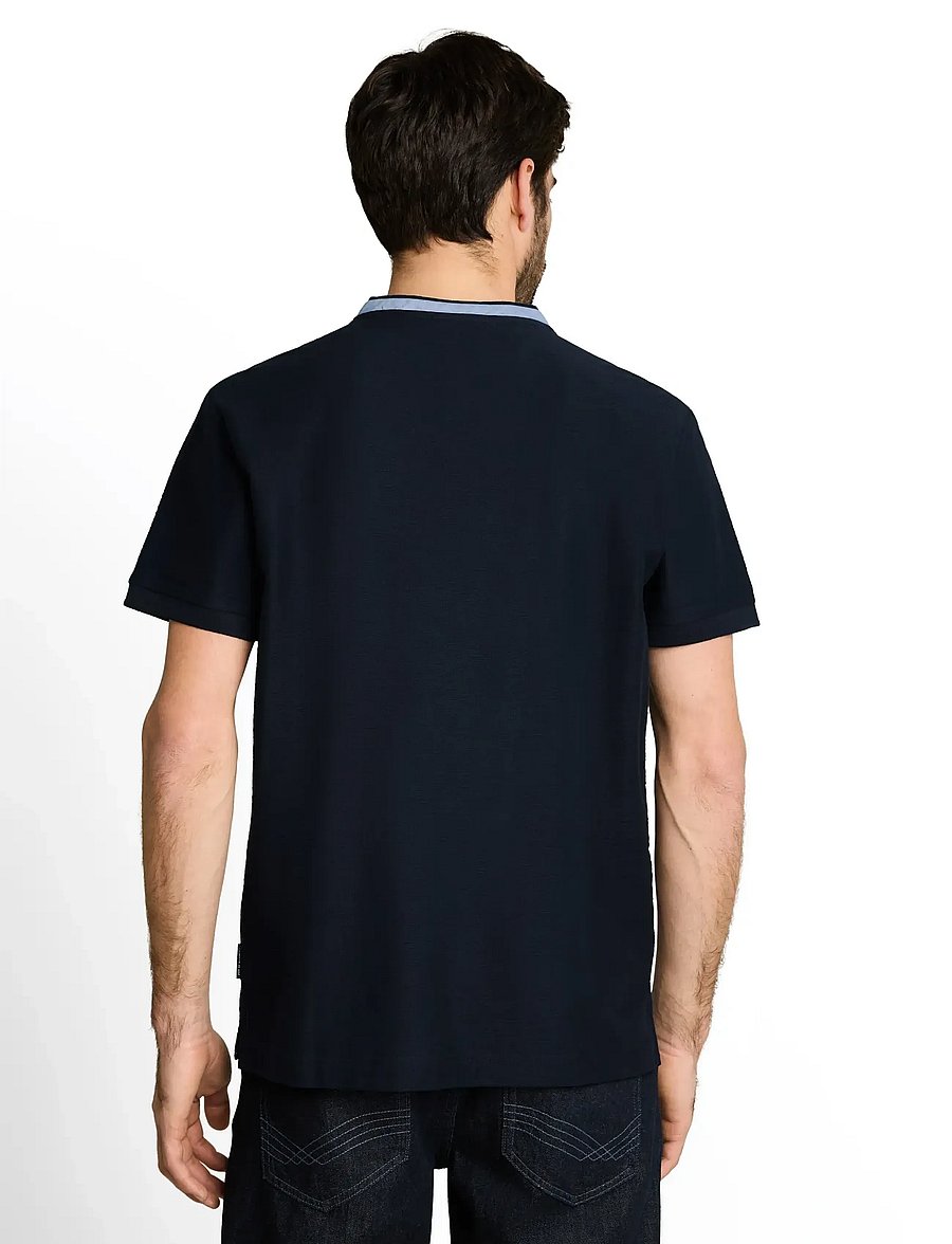 Tom Tailor - structured polo - kortärmade pikéer - sky captain blue - 2