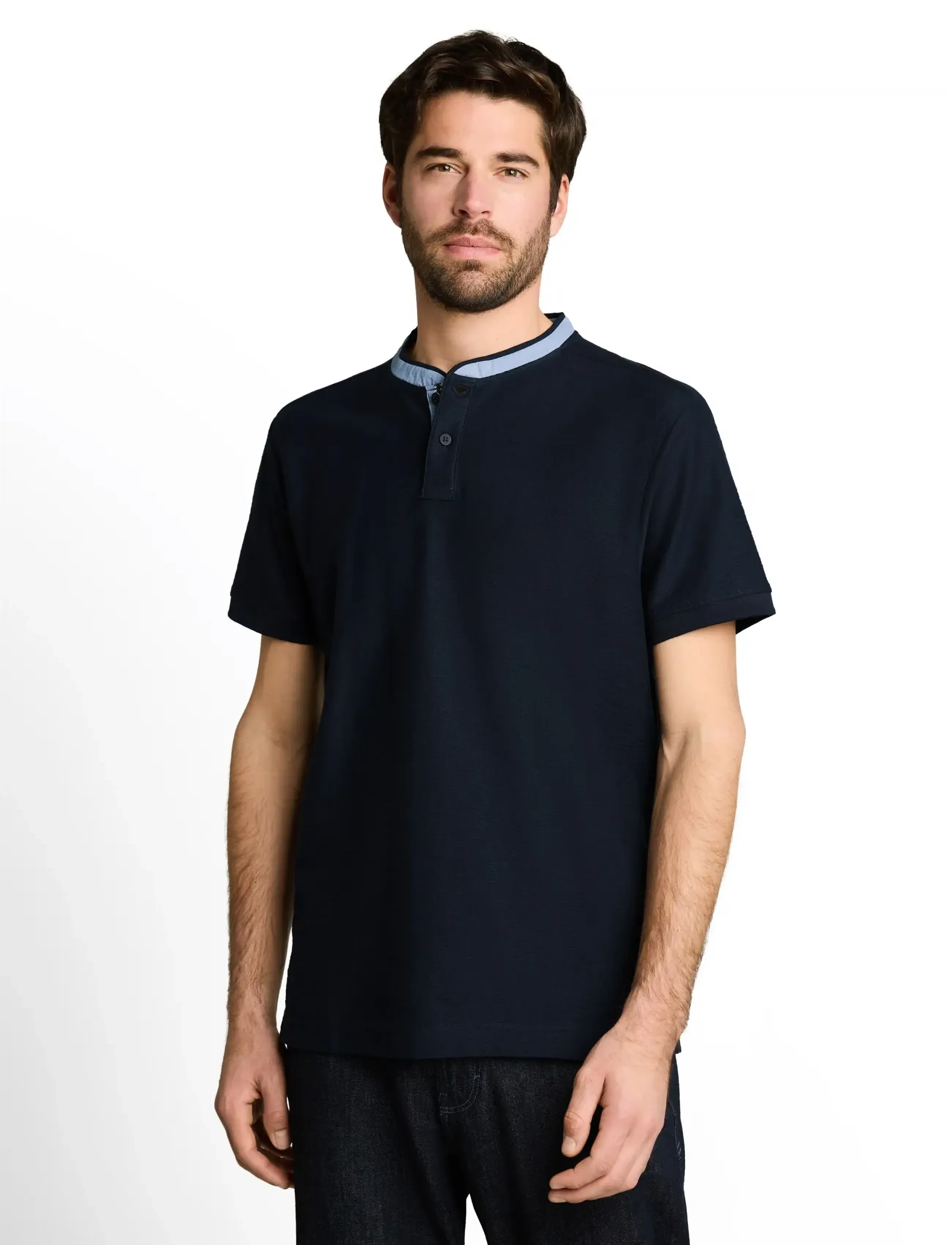 Tom Tailor - structured polo - laveste priser - sky captain blue - 3