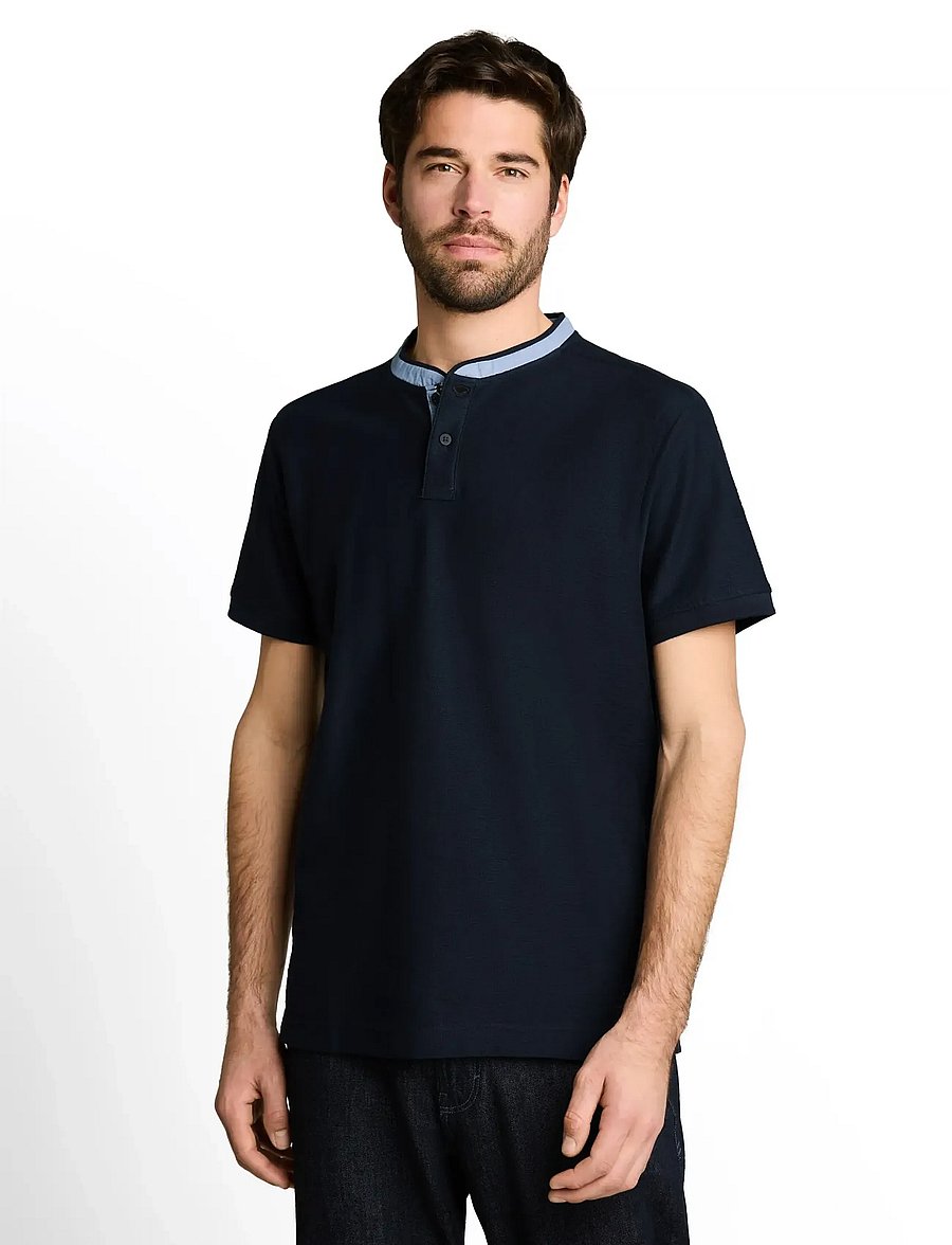 Tom Tailor - structured polo - kortärmade pikéer - sky captain blue - 3