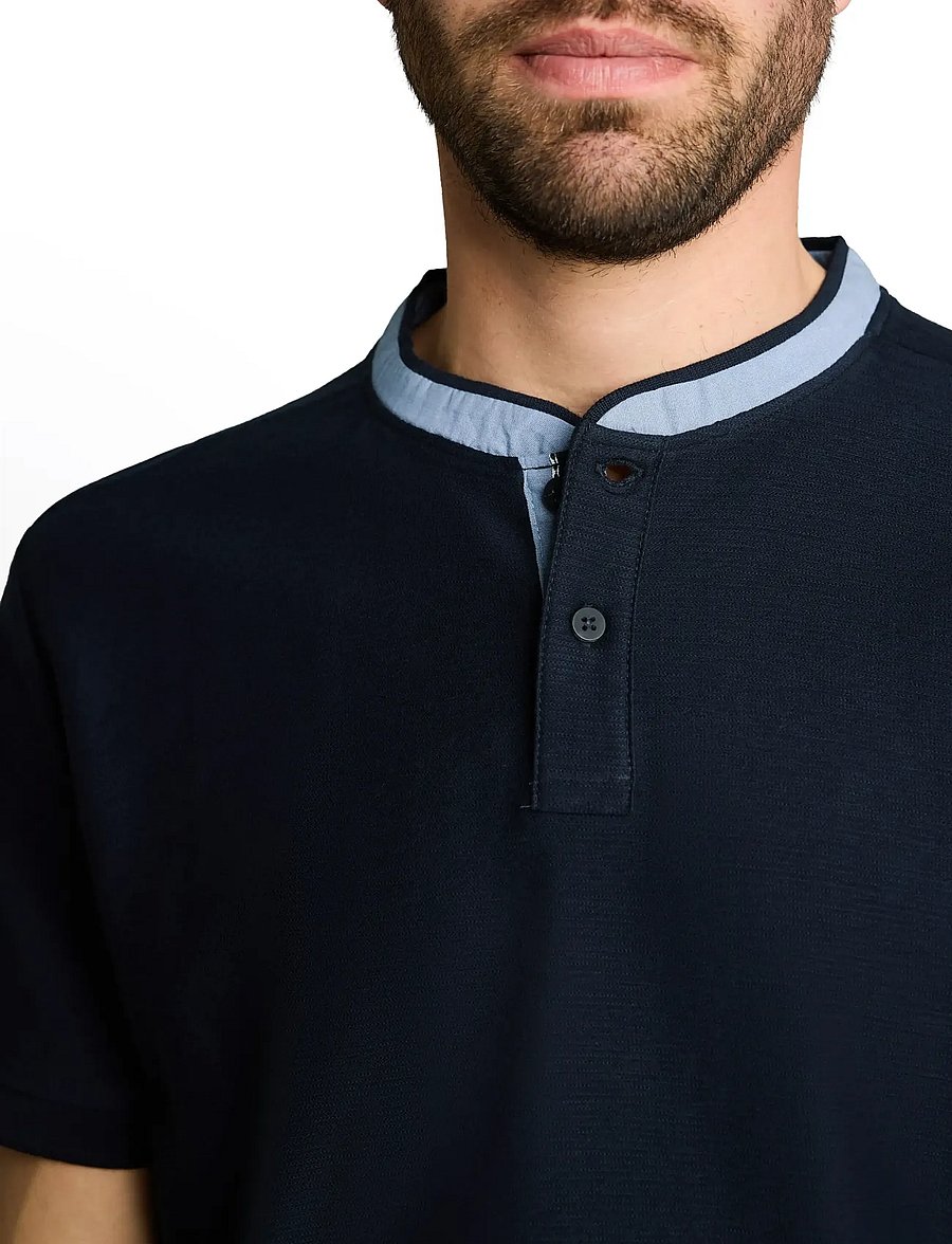 Tom Tailor - structured polo - kortärmade pikéer - sky captain blue - 4