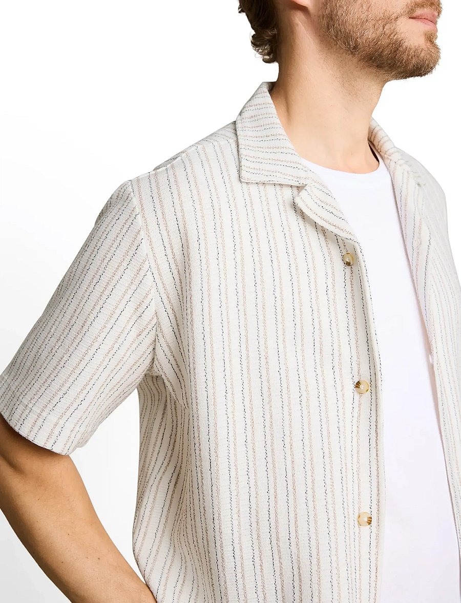 Tom Tailor - striped shirt - triibulised särgid - white structured stripe - 4