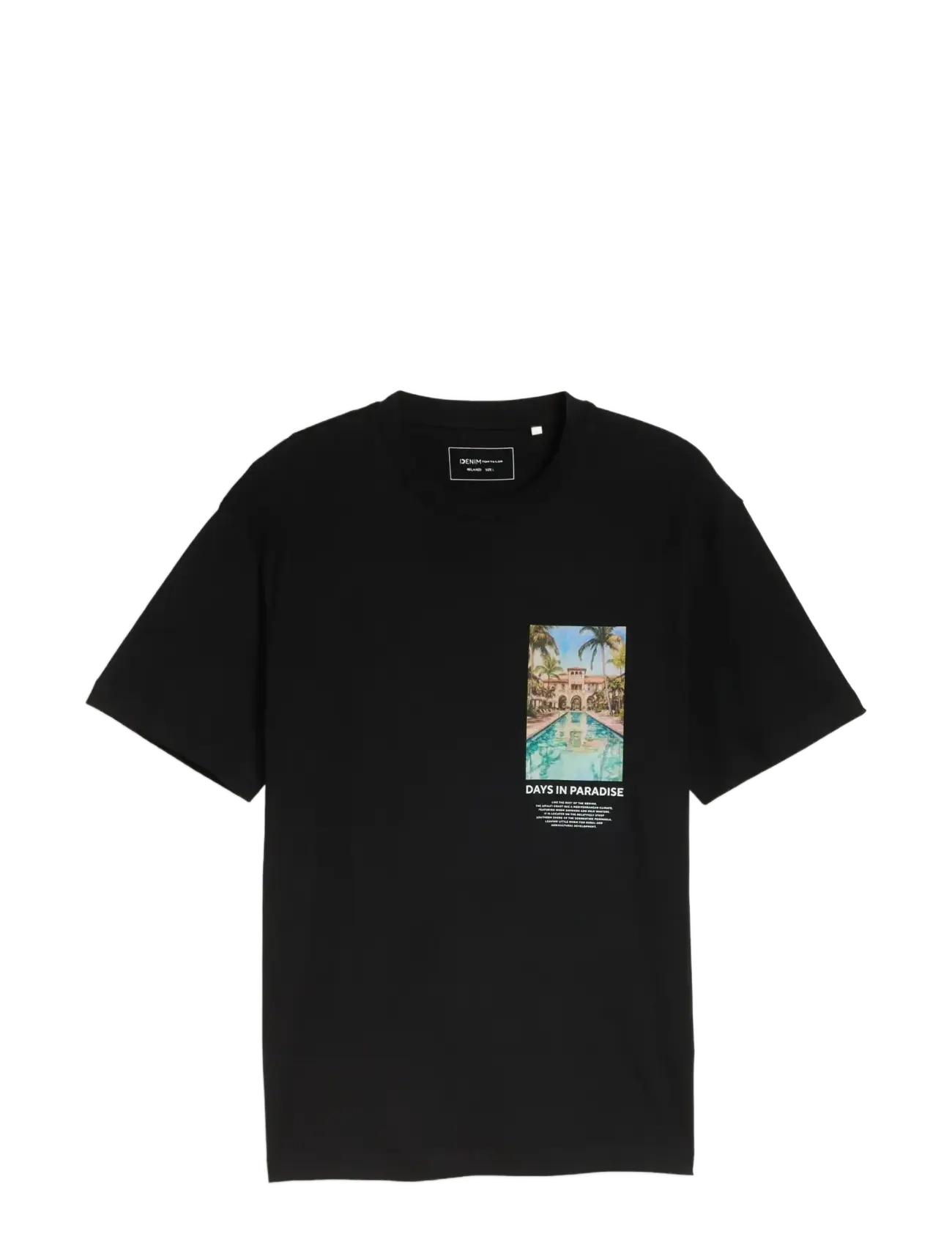 TOM TAILOR Relaxed Photo Print T-Shirt Schwarz - XL - Herren