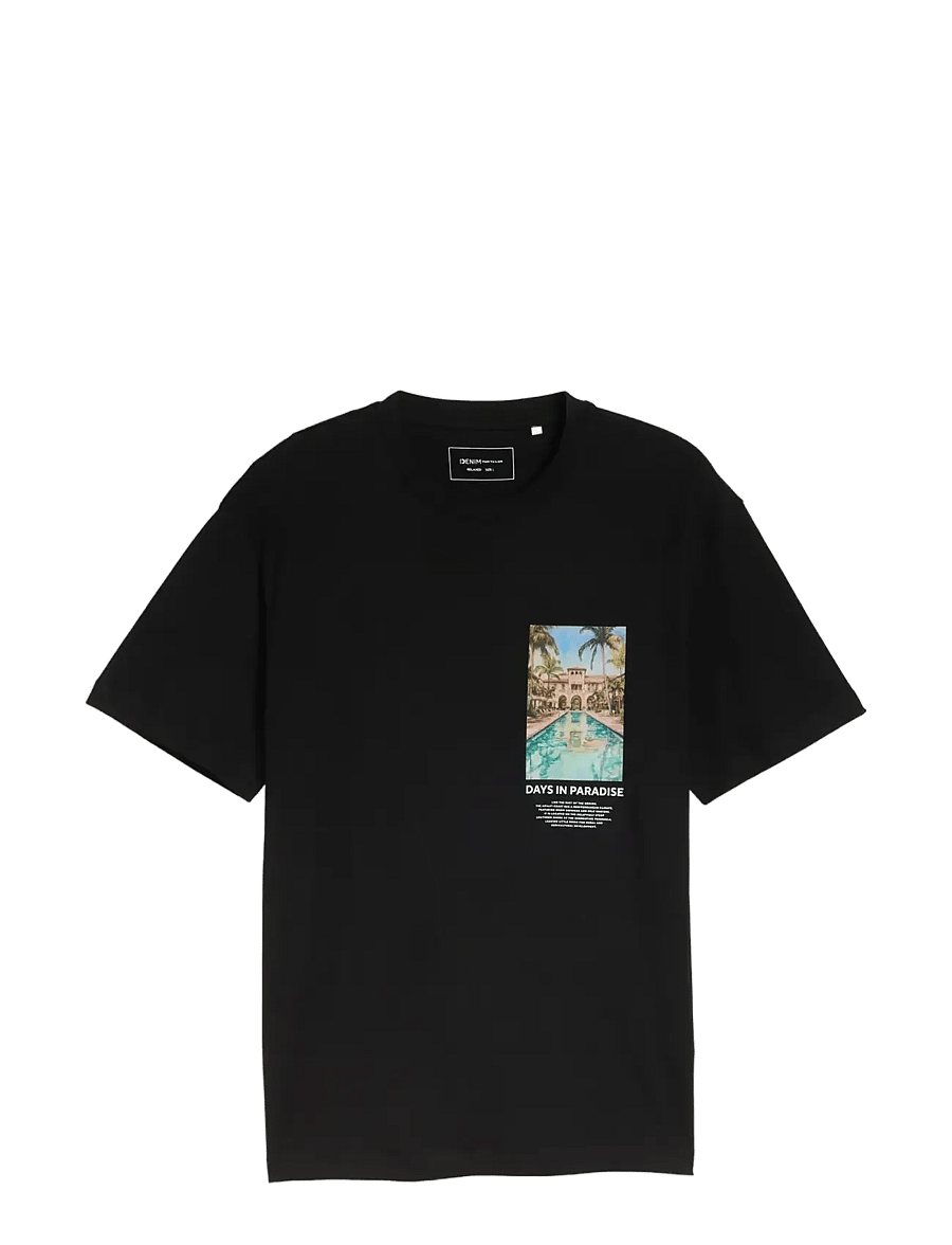 Tom Tailor - relaxed photo print t-shirt - kortærmede t-shirts - black - 1