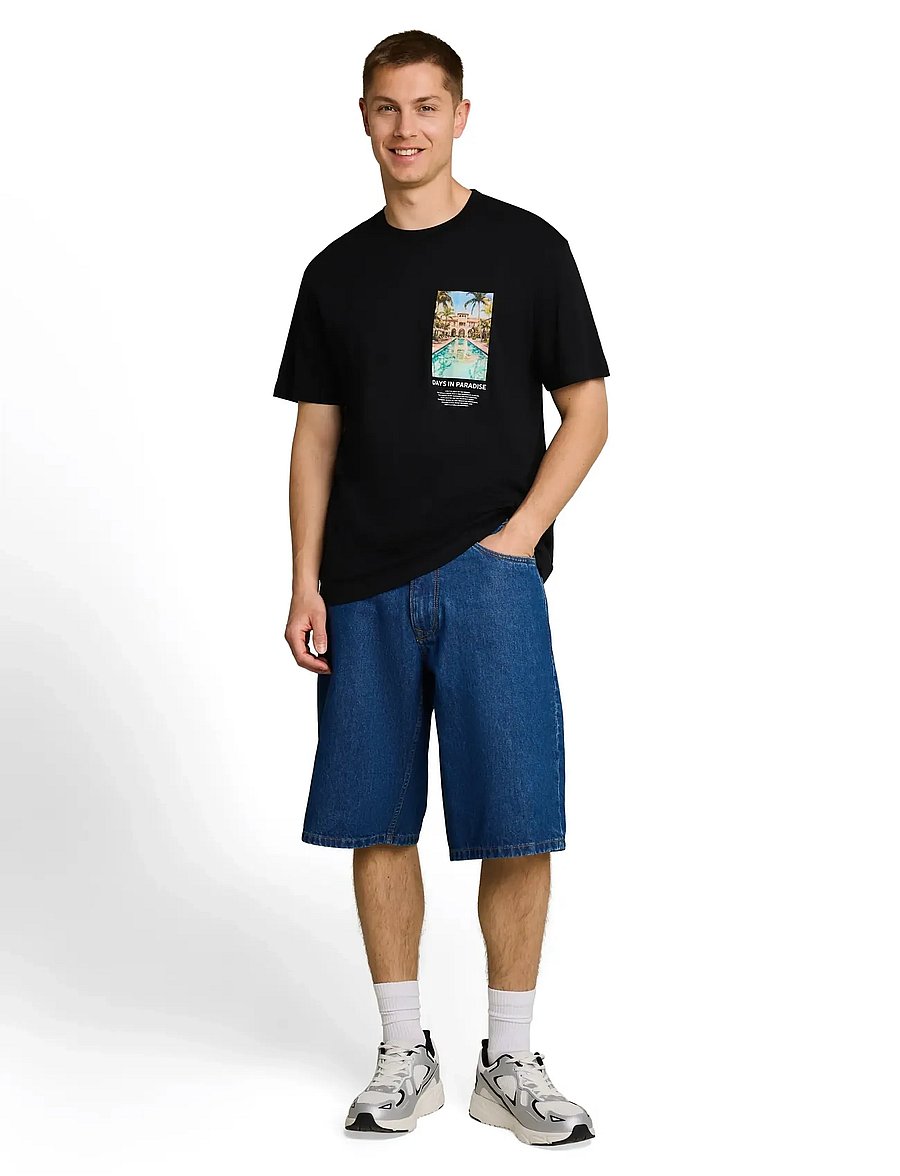 Tom Tailor - relaxed photo print t-shirt - kortærmede t-shirts - black - 0