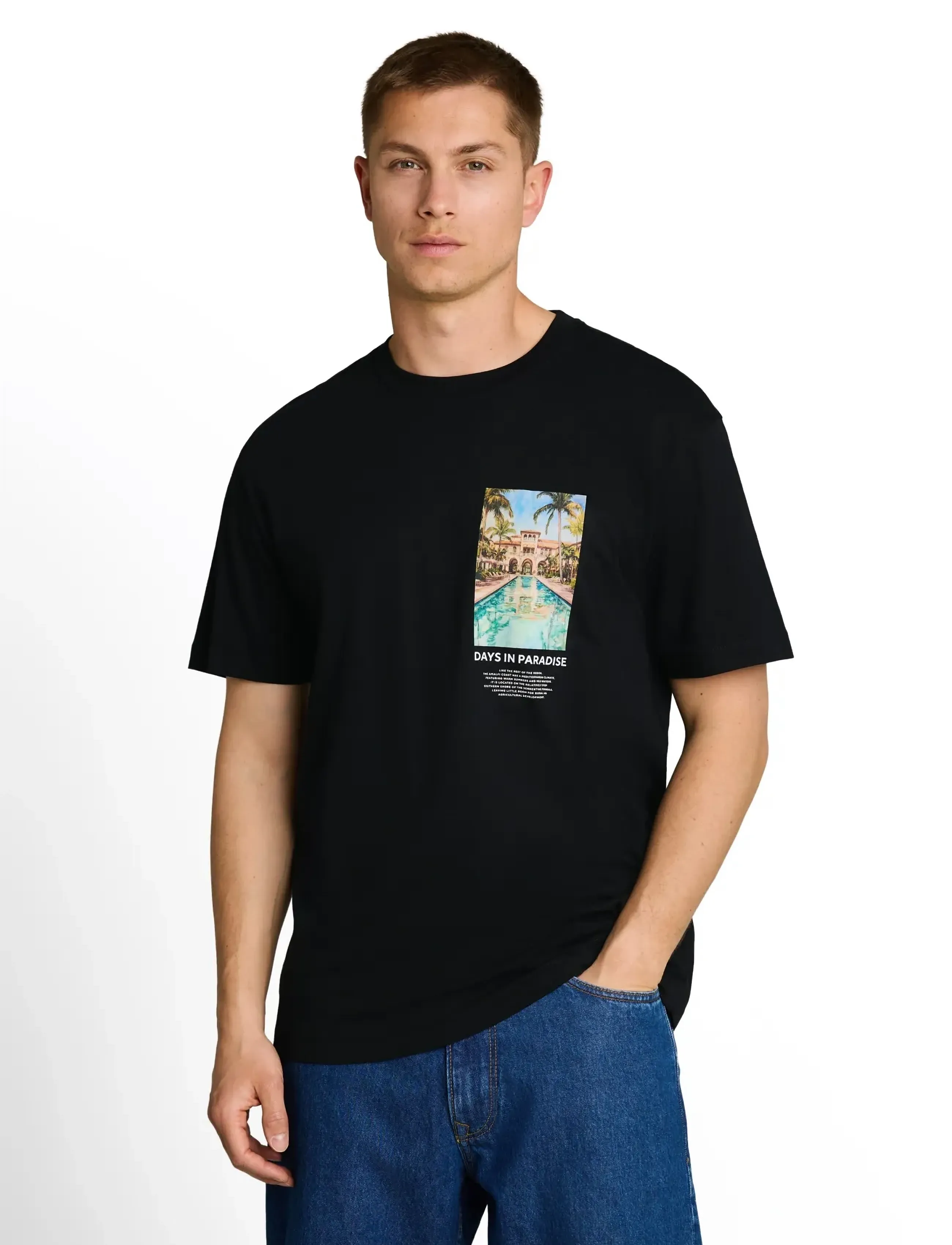 T-shirt sand / aqua / svart 4