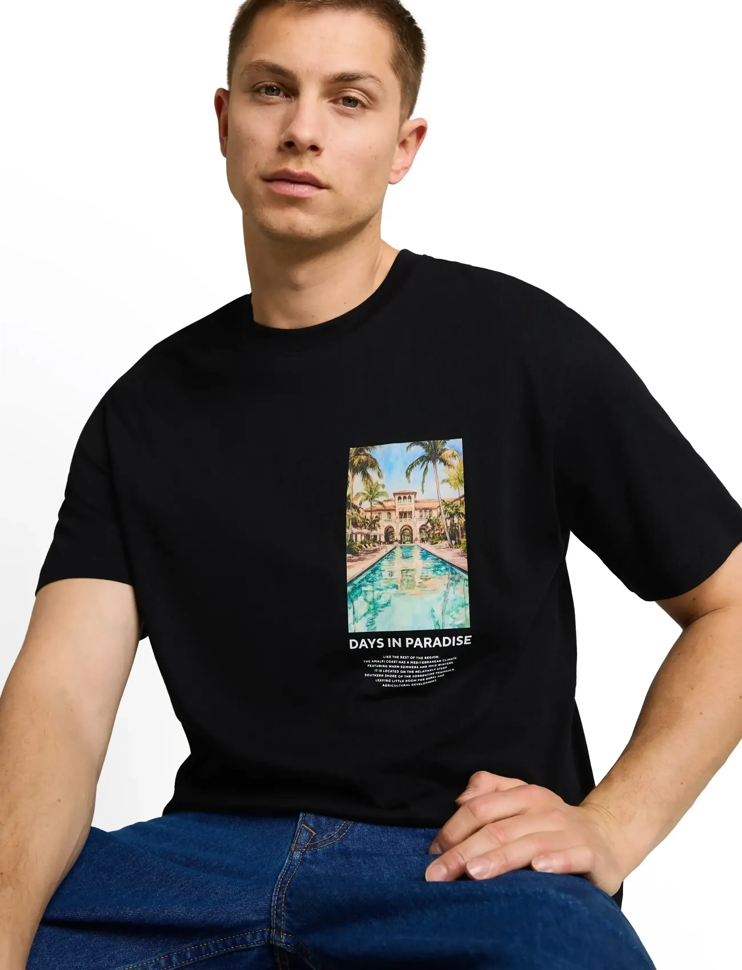 T-shirt sand / aqua / svart 5