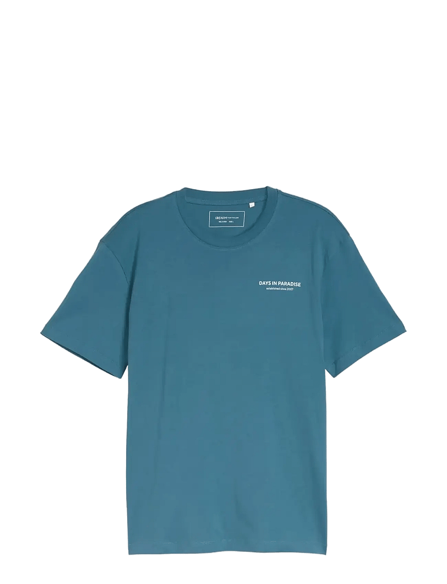 Tom Tailor - relaxed photo print t-shirt - kortærmede t-shirts - classic dust blue - 1