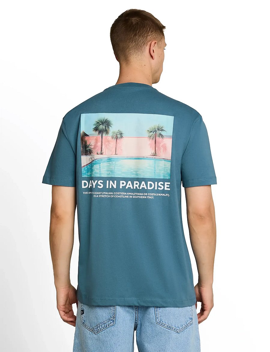 Tom Tailor - relaxed photo print t-shirt - kortærmede t-shirts - classic dust blue - 2