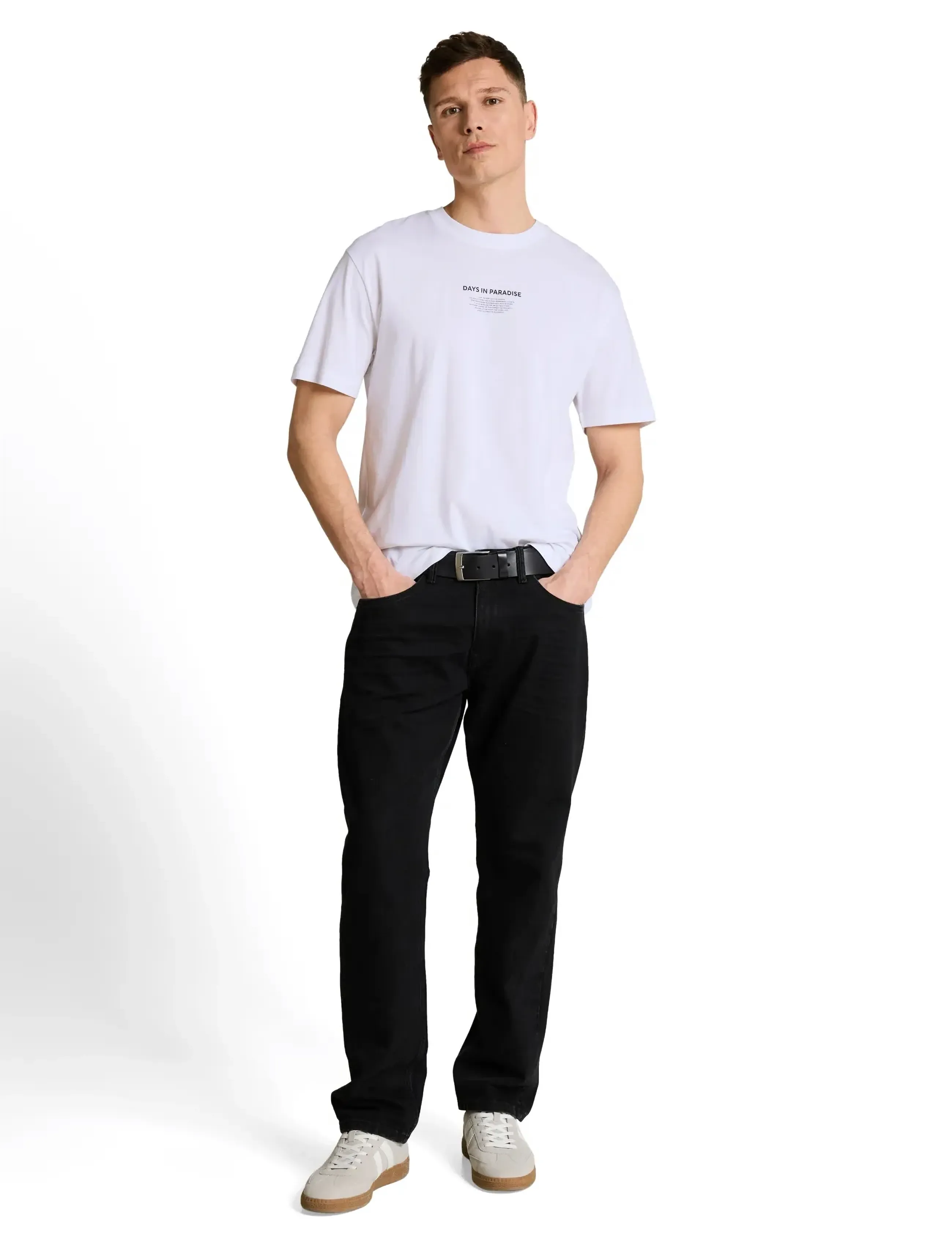 Tom Tailor Relaxed Photo Print T-Shirt, Mænd, Fotoprint T-shirt, Hvid, Str: M