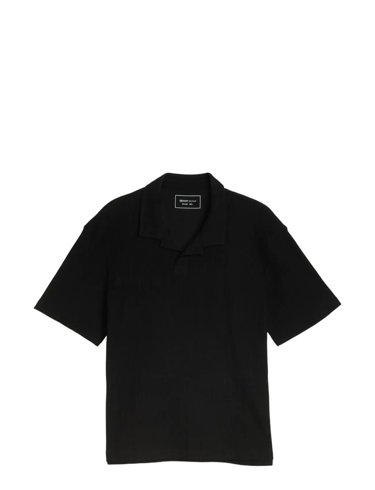 Tom Tailor - relaxed structure resort collar po - kootud polosärgid - black - 1