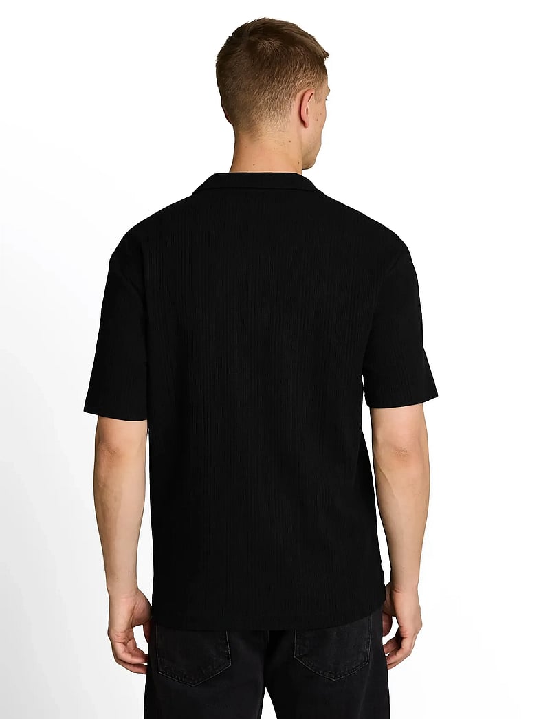 Tom Tailor - relaxed structure resort collar po - stickade pikéer - black - 2