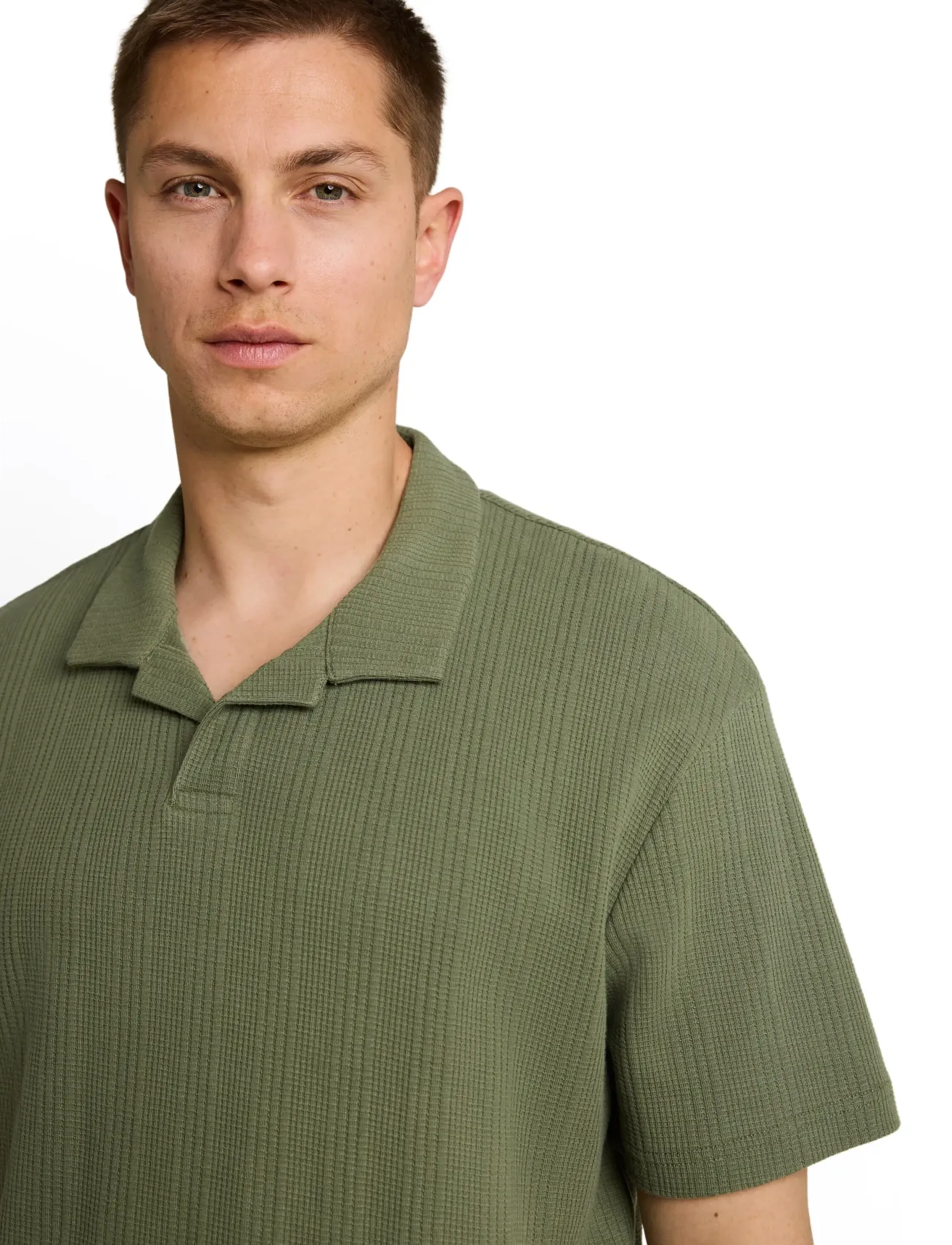 Tom Tailor - relaxed  structure resort collar po - prjónaðir pólóbolir - oak leaf green - 4