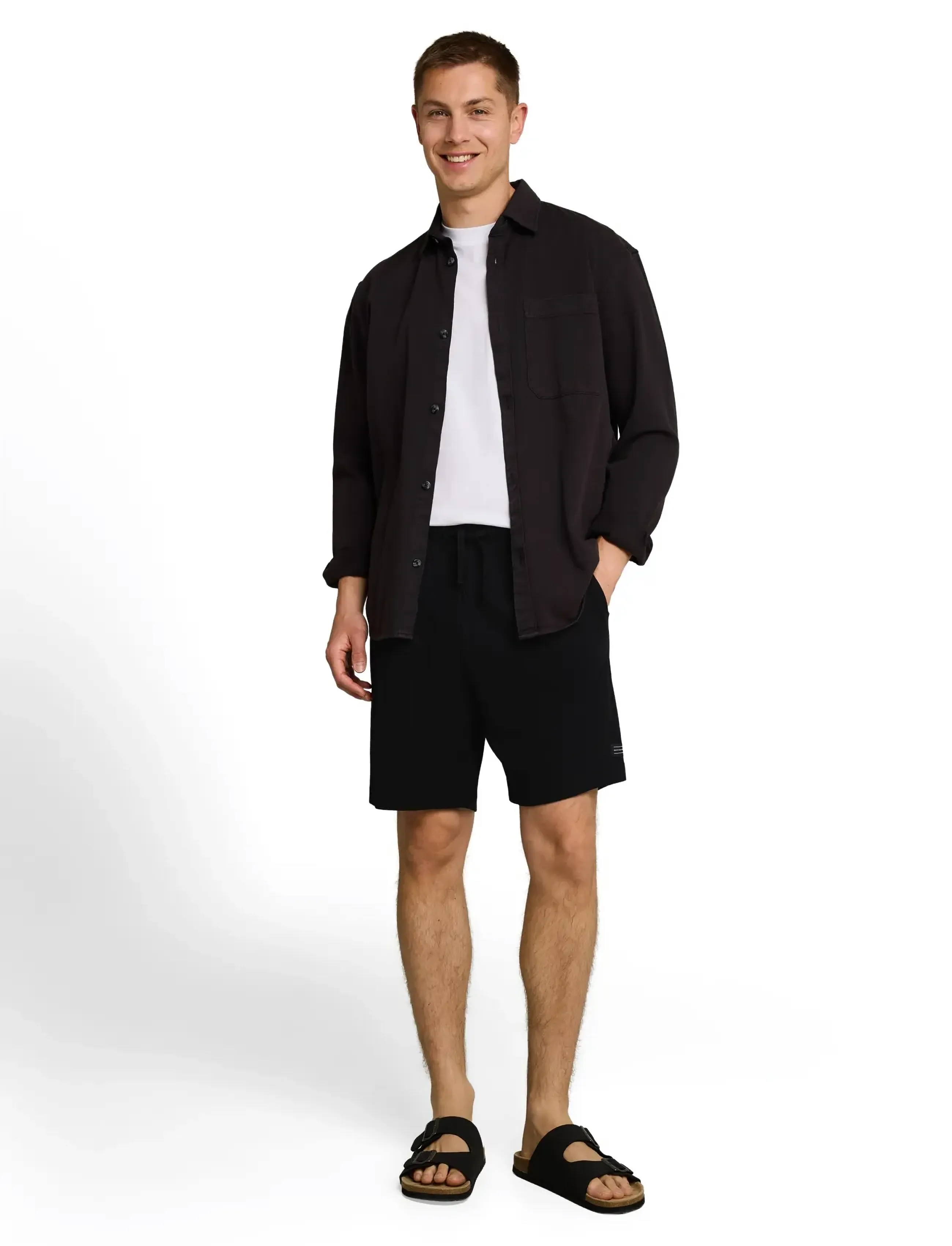 Tom Tailor relaxed structured sweat shorts - Kollektionen - BLACK / black