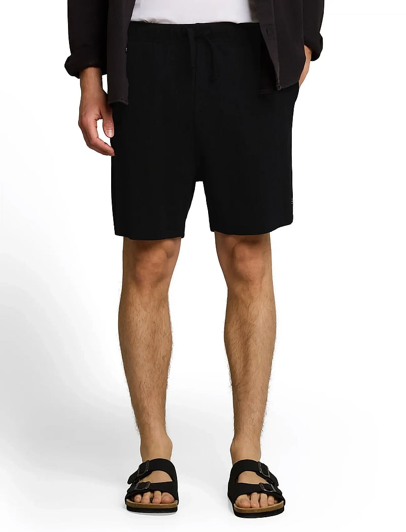 Tom Tailor - relaxed structured sweat shorts - sweatshorts - black - 3