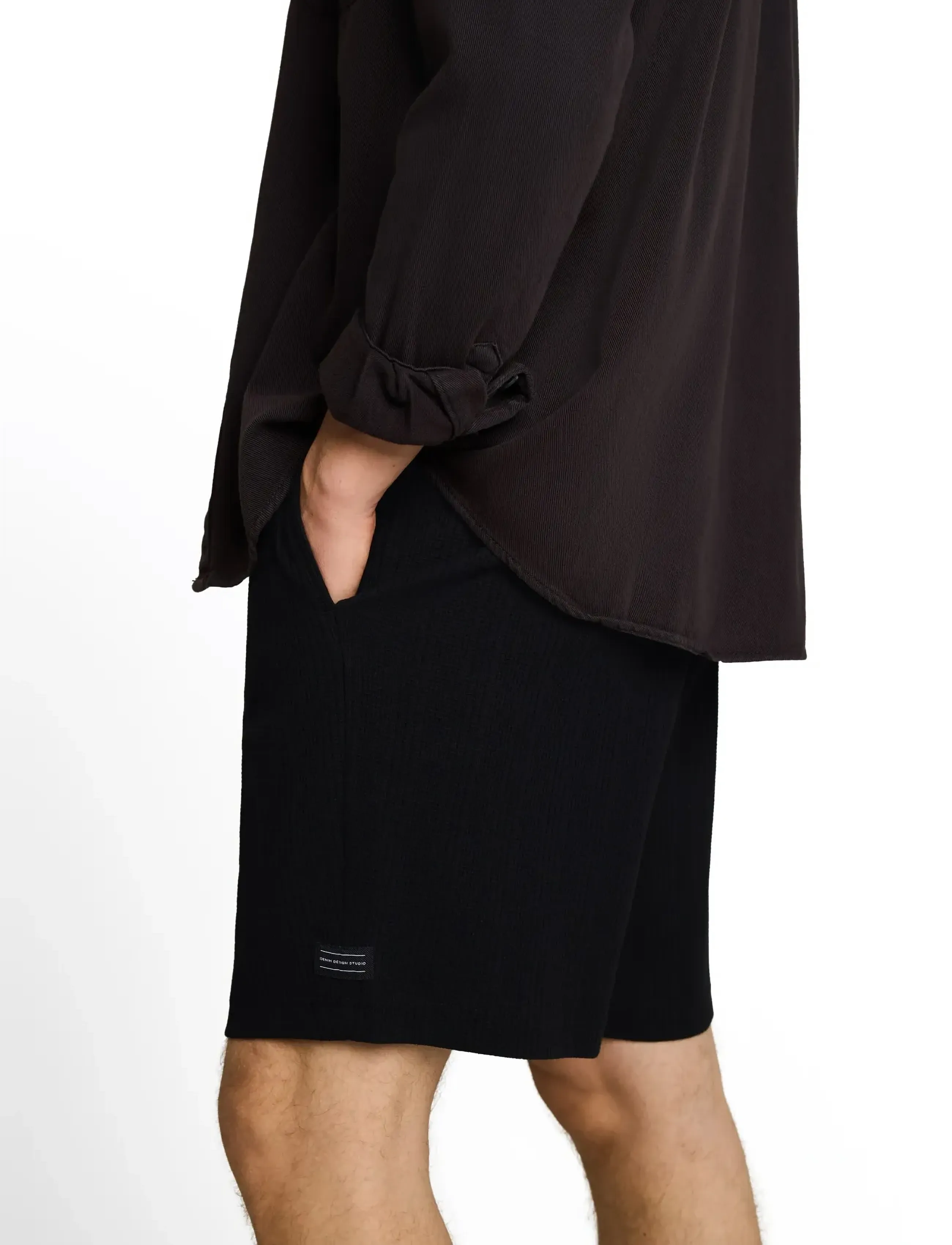 Tom Tailor - relaxed structured sweat shorts - sweatshorts - black - 4