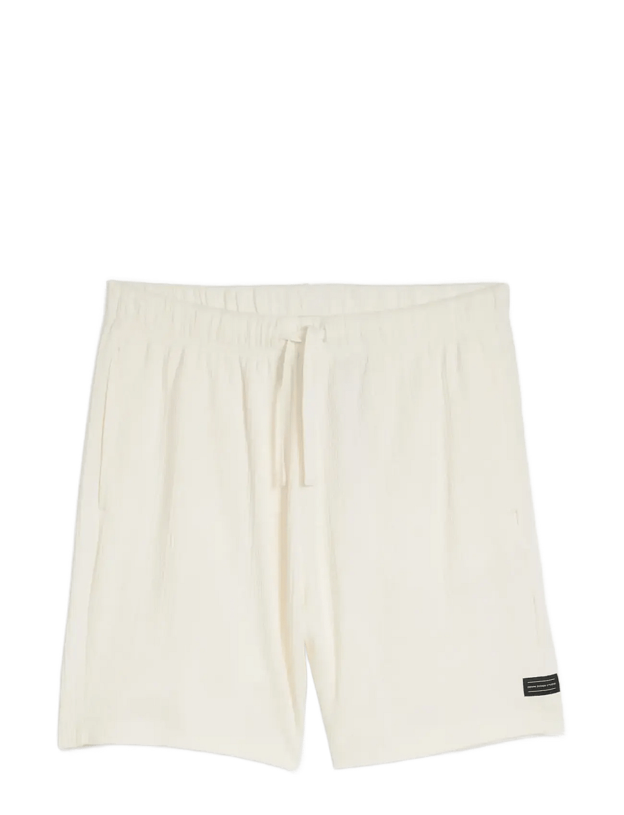Tom Tailor - relaxed structured sweat shorts - sweatshorts - wool white - 1