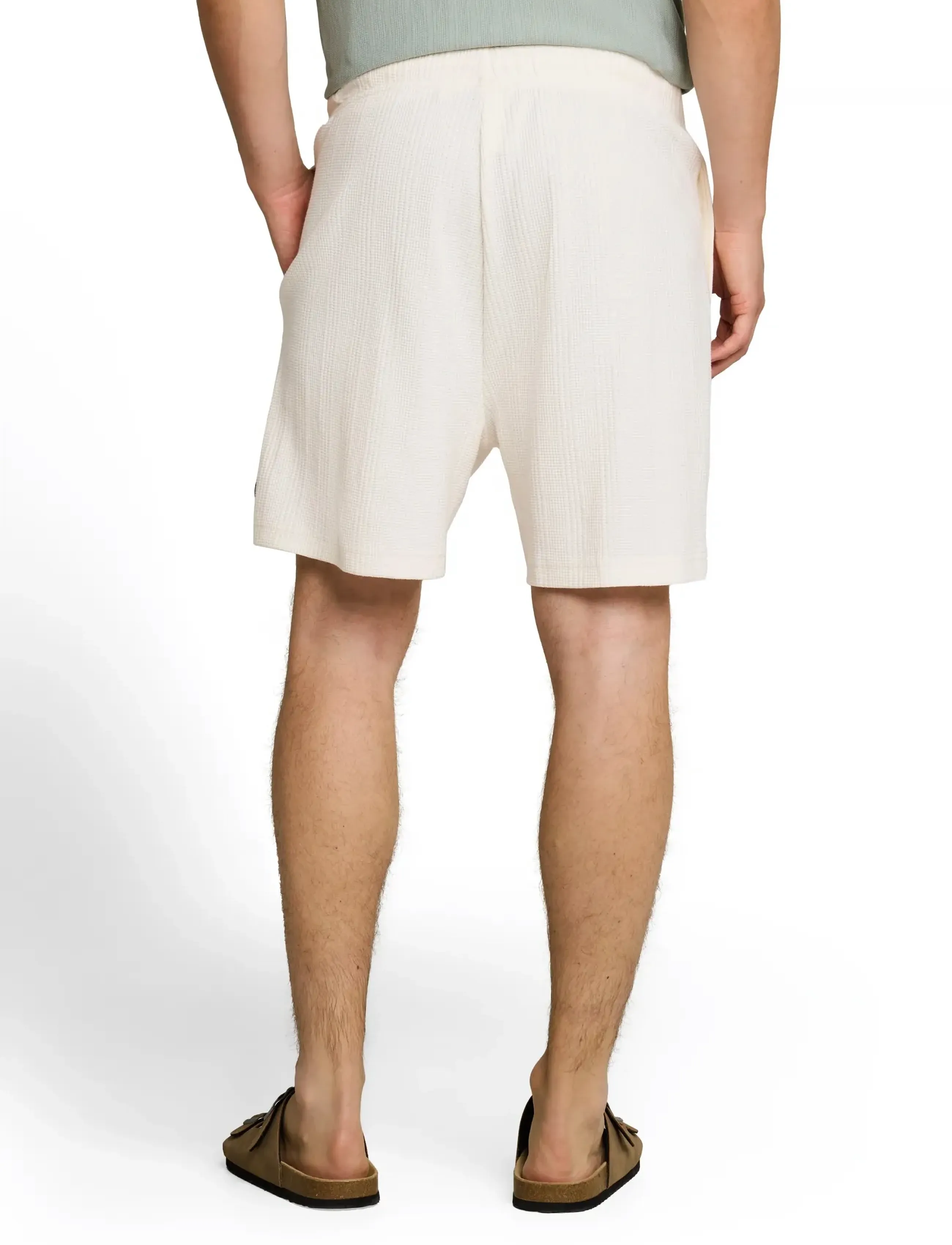 Tom Tailor - relaxed structured sweat shorts - sweatshorts - wool white - 2