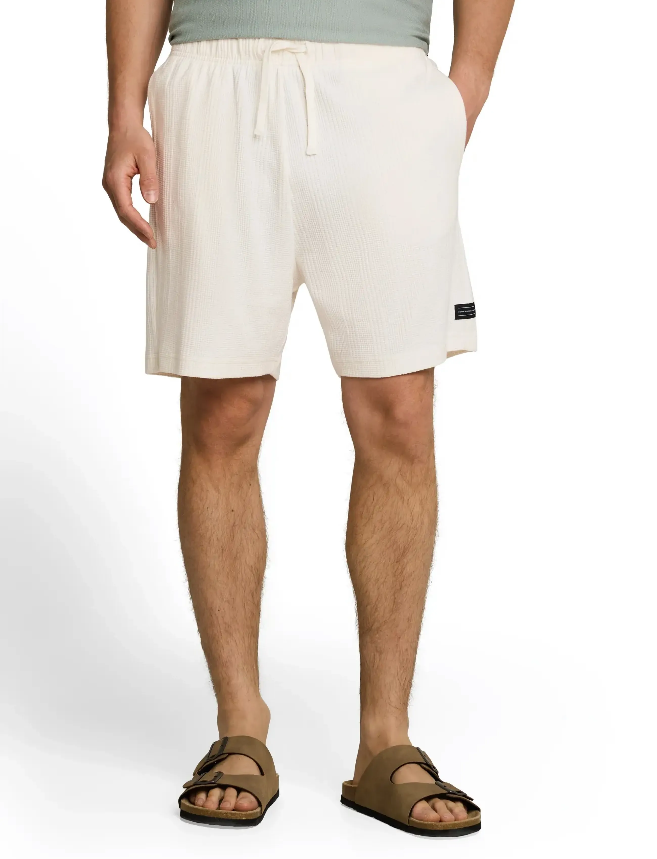 Tom Tailor - relaxed structured sweat shorts - sweatshorts - wool white - 3