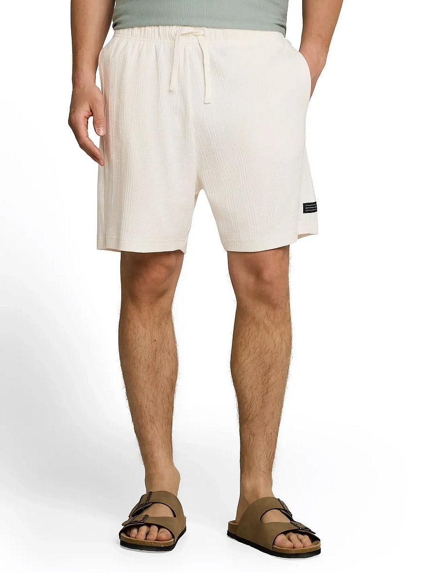 Tom Tailor - relaxed structured sweat shorts - sweatshorts - wool white - 3
