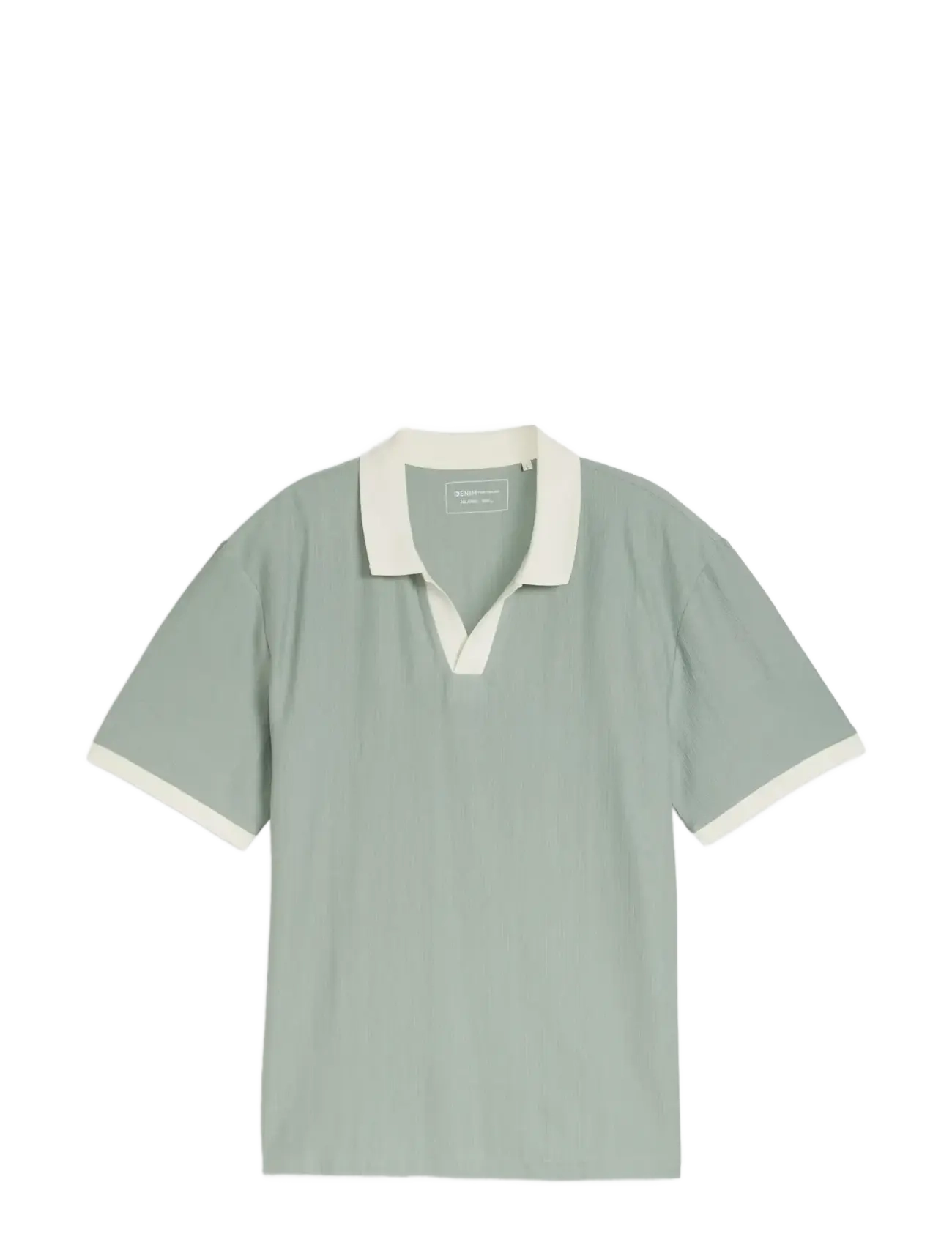 TOM TAILOR Relaxed Structure Resort Collar Pol Grün - L - Herren