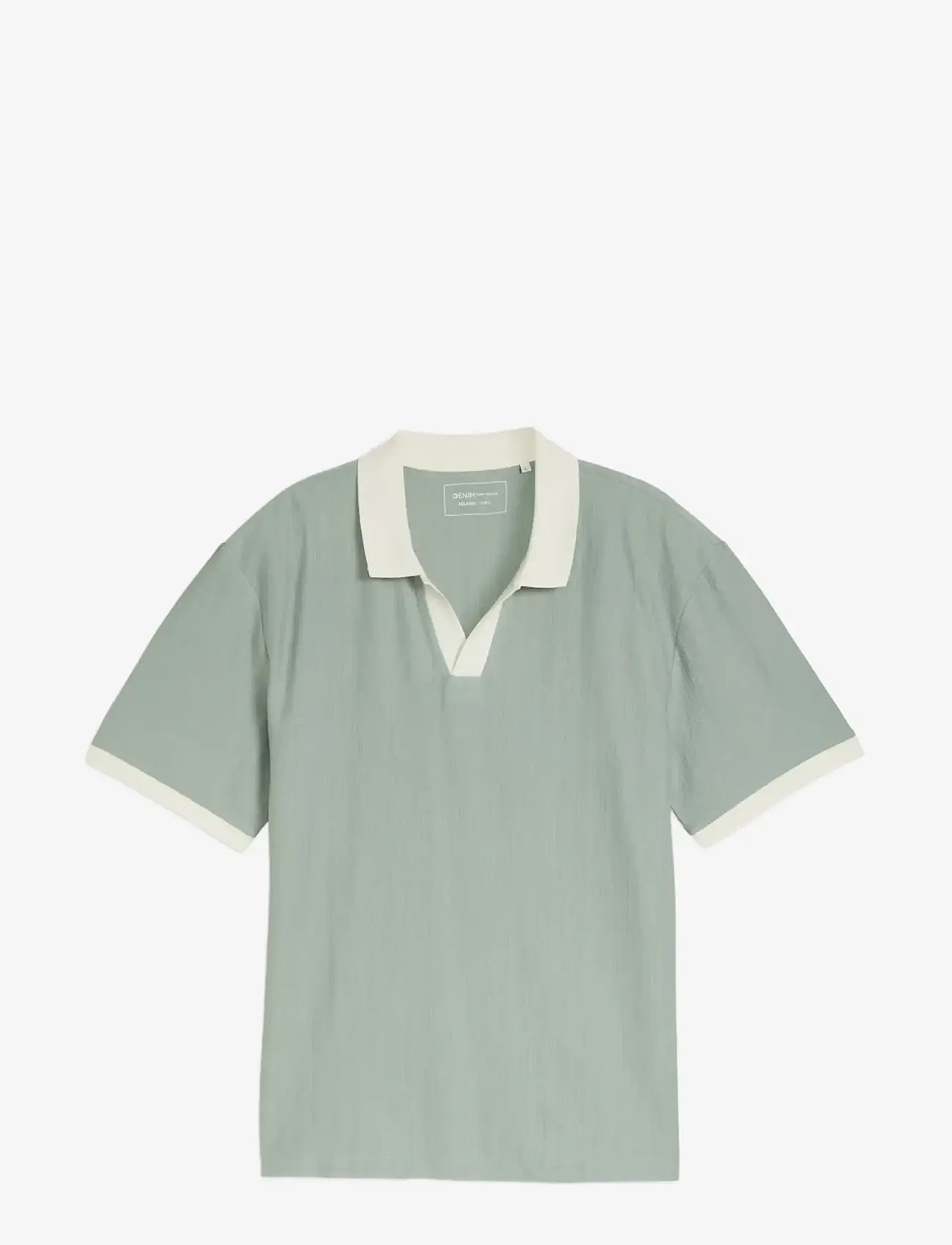 Tom Tailor - relaxed structure resort collar pol - kortärmade pikéer - green mist - 1