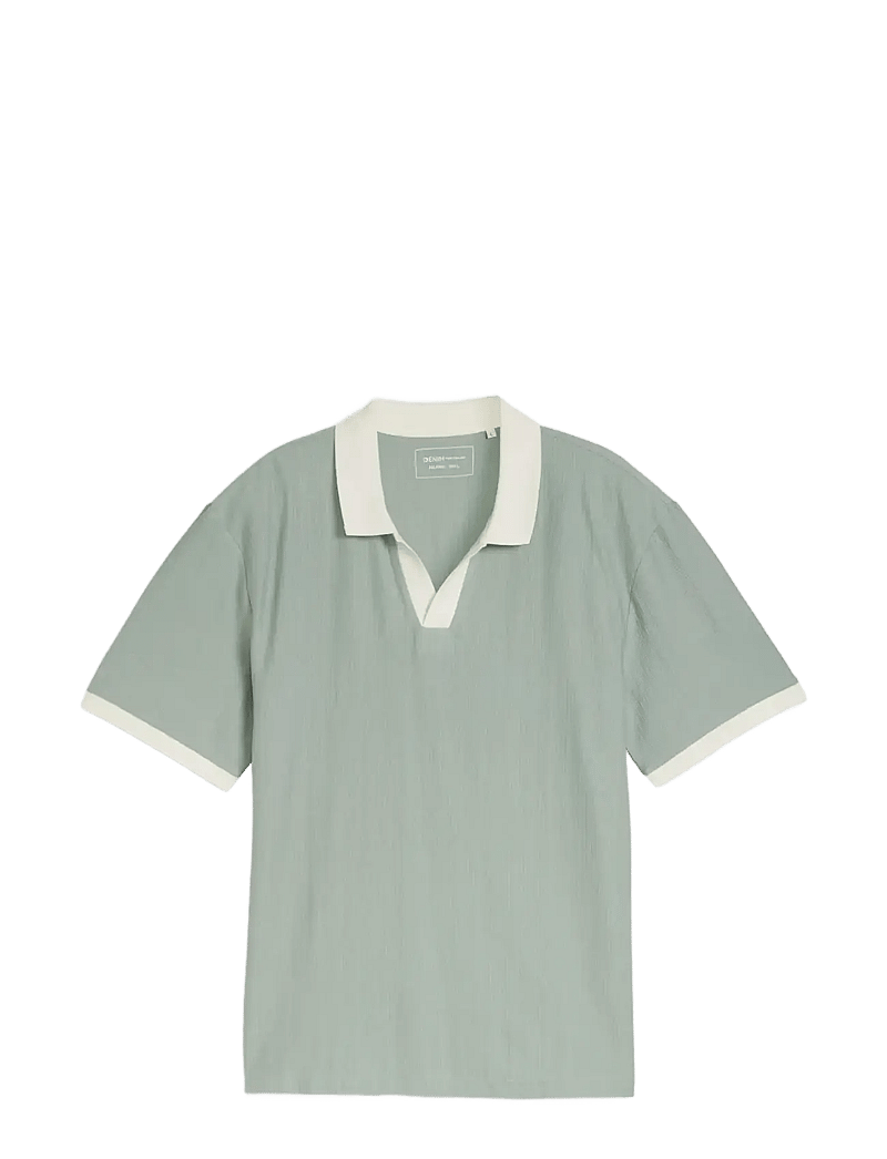 Tom Tailor - relaxed structure resort collar pol - kortärmade pikéer - green mist - 1