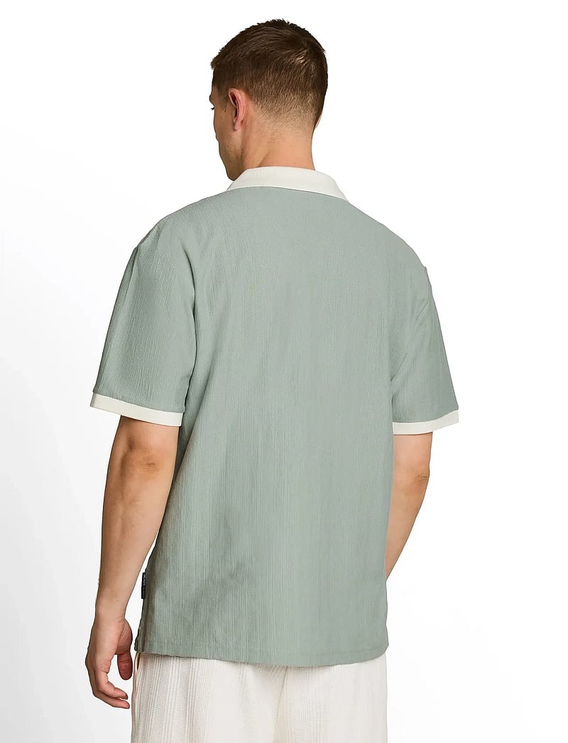 Tom Tailor - relaxed structure resort collar pol - kortärmade pikéer - green mist - 2